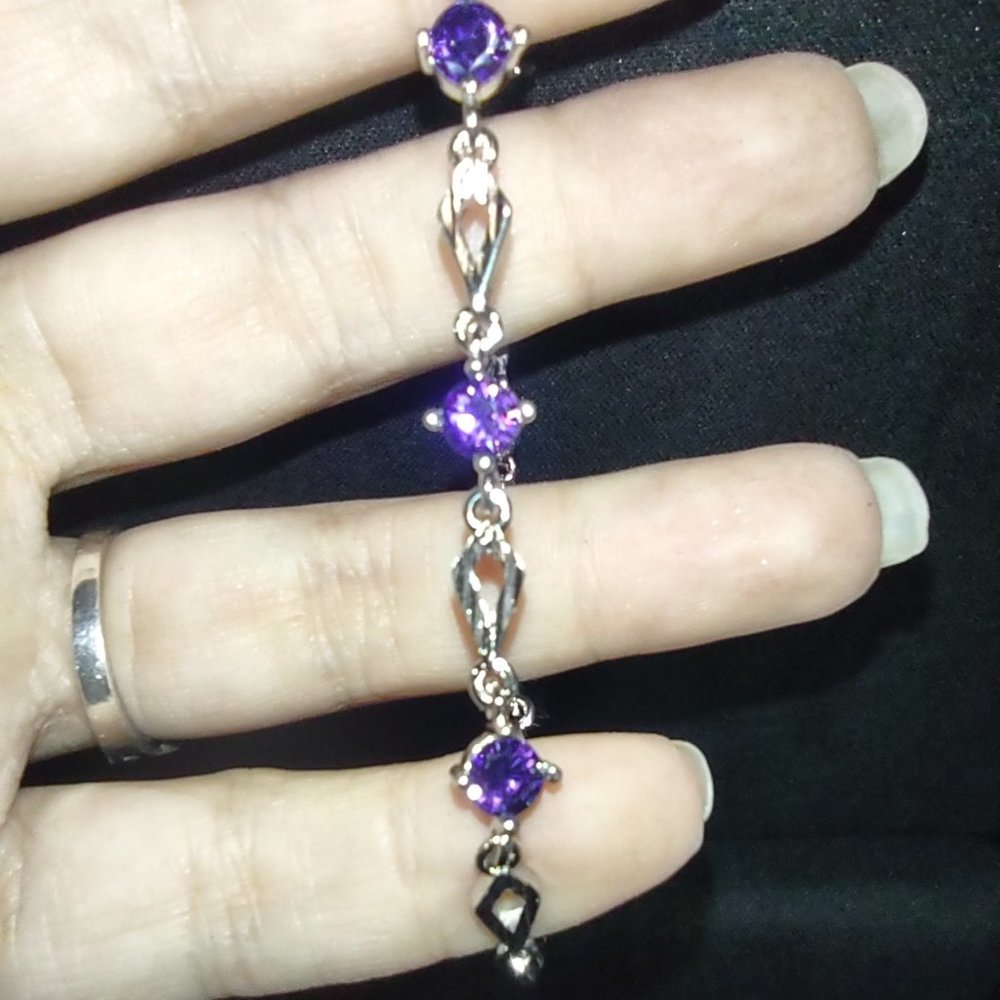 Sterling Purple Swarovski Bracelet